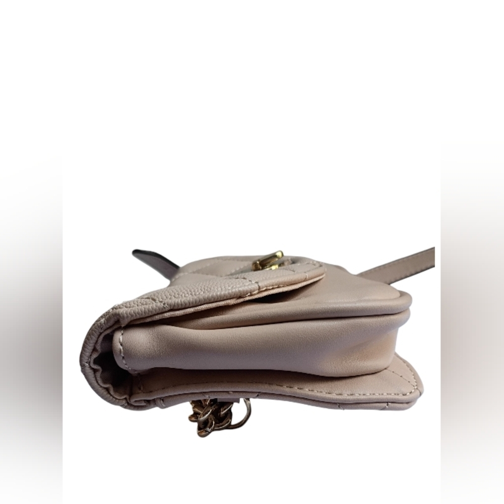 SOLD Aldo Quilted Baige Belt Bag With A Turn Lock Closer - Picture 6 of 11